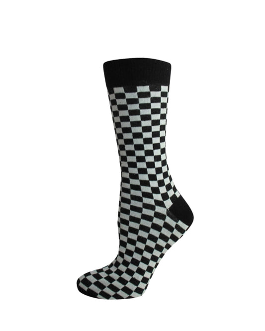 Socks Checkered Black White
