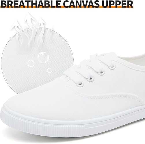 Women’s Classic White Canvas Sneakers – Sizes 7 to 10 - Image 2