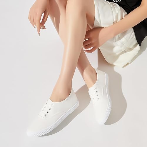 Women’s Classic White Canvas Sneakers – Sizes 7 to 10 - Image 4